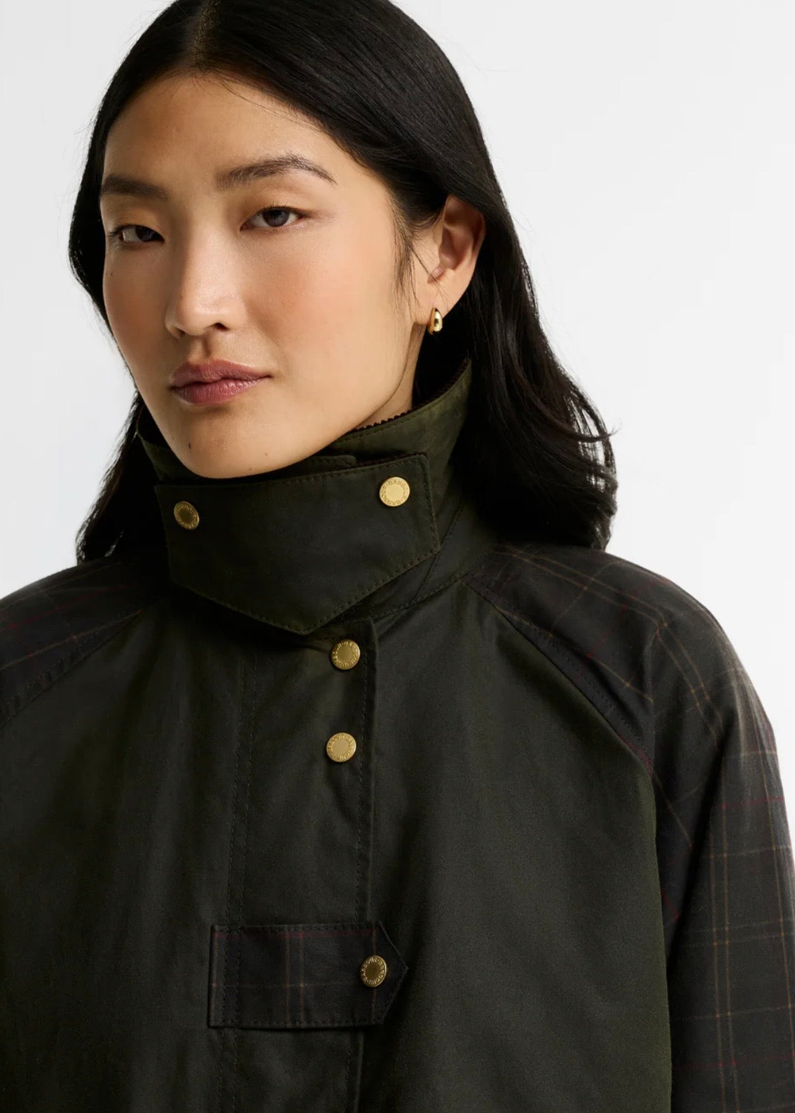 Kirklees Checked Wax Jacket Olive