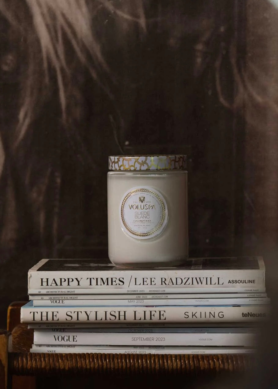 Large Jar Suede Blanc