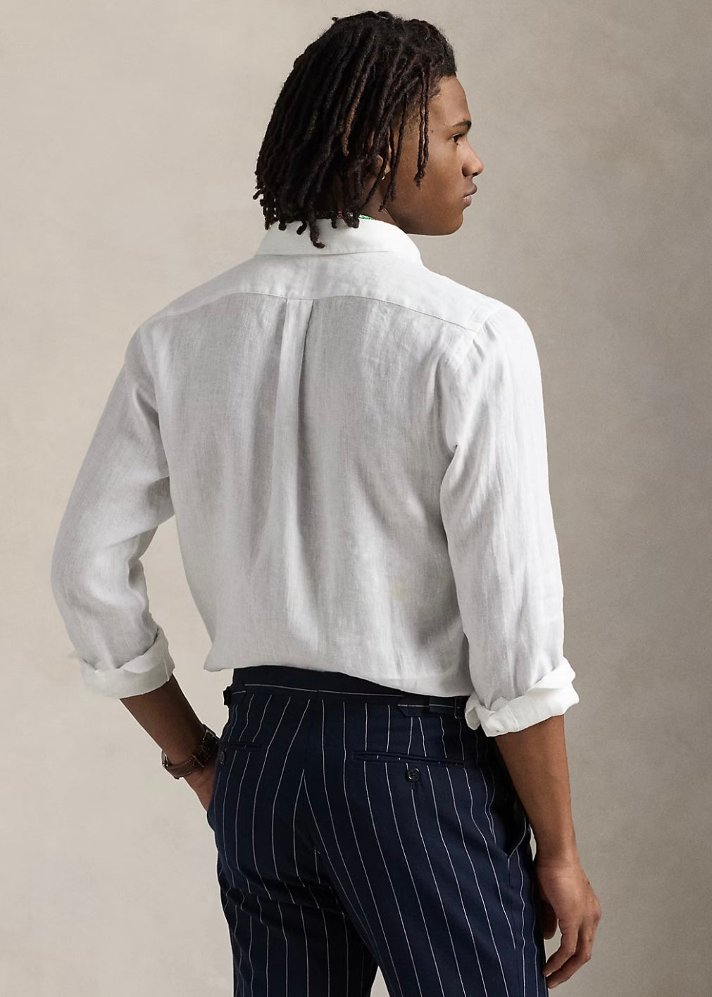 Custom Fit Linen Shirt White