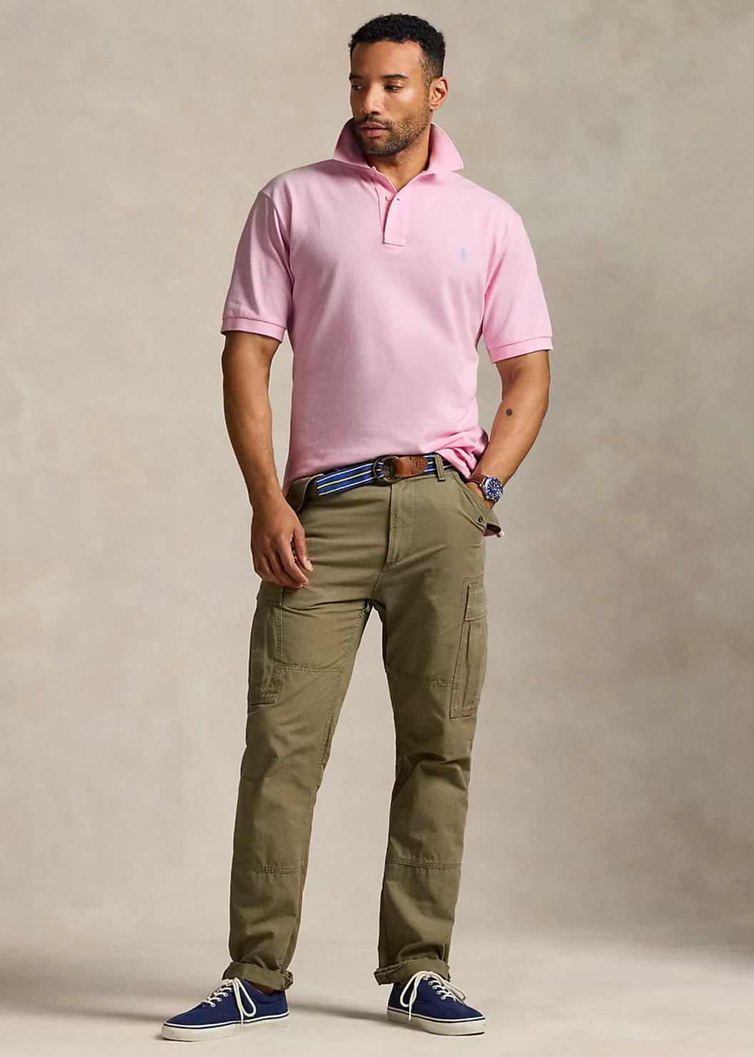 Mesh Polo Shirt Bath Pink