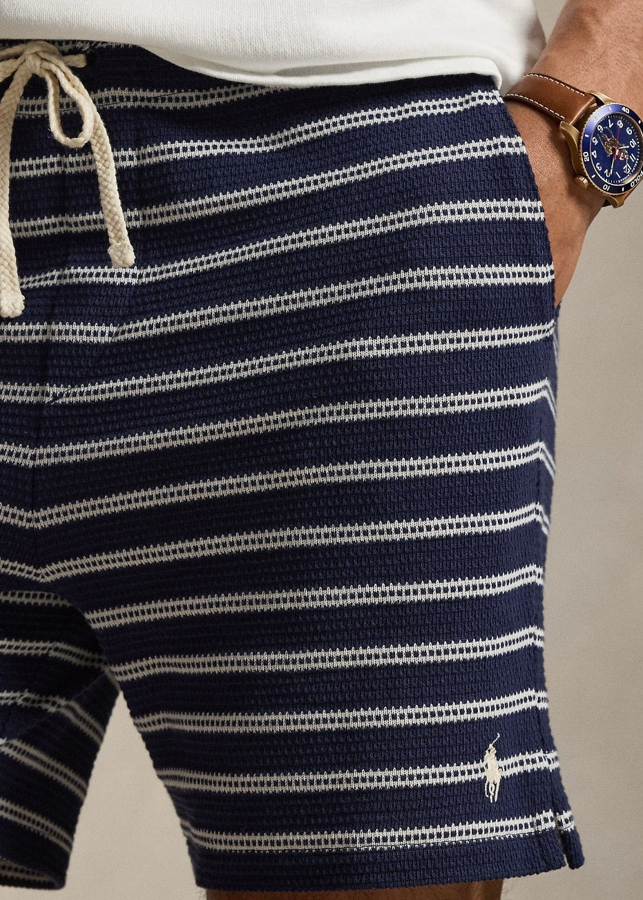 Striped Ribbed Shorts Newport Navy
