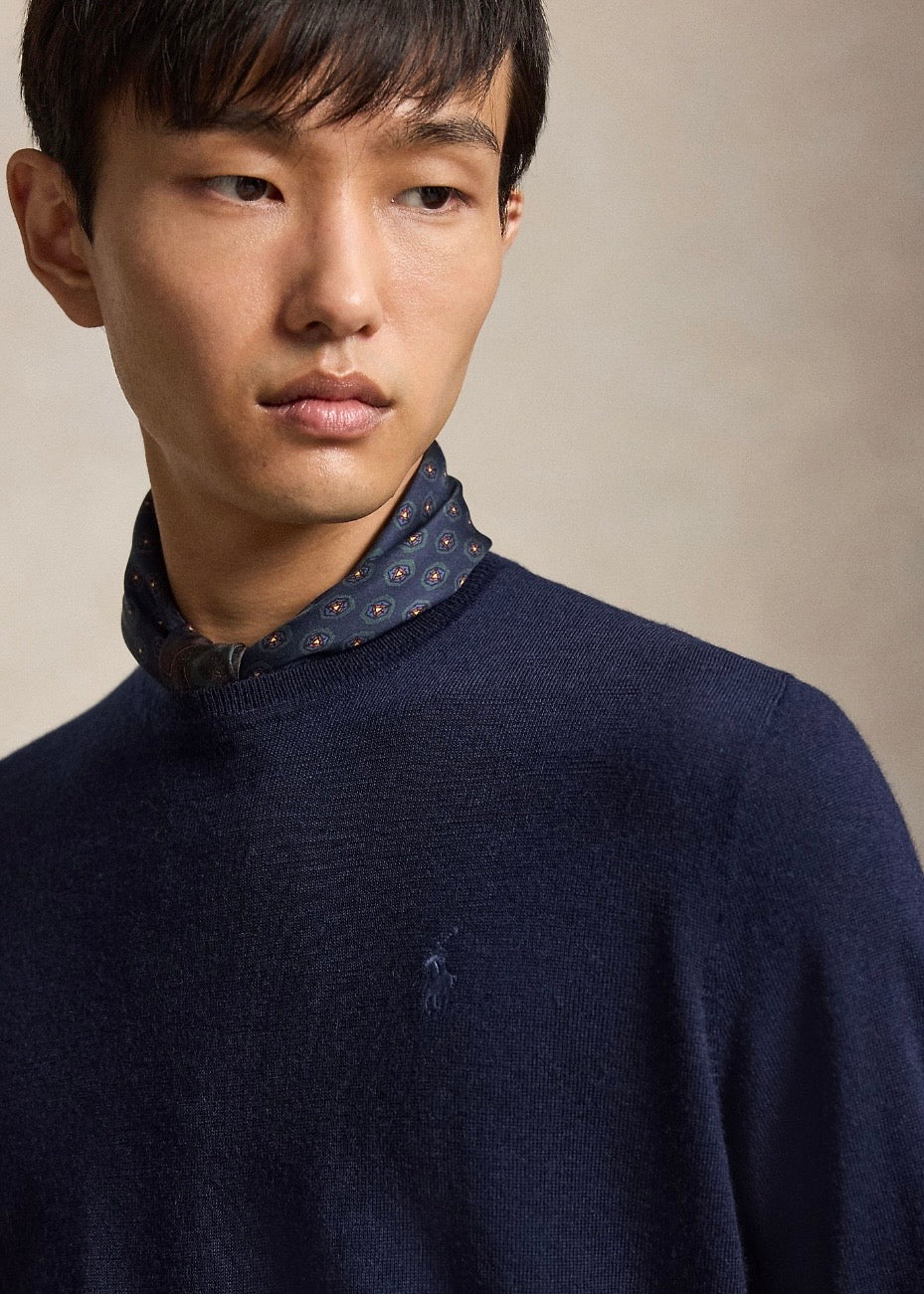 Wool Crewneck Sweater Navy