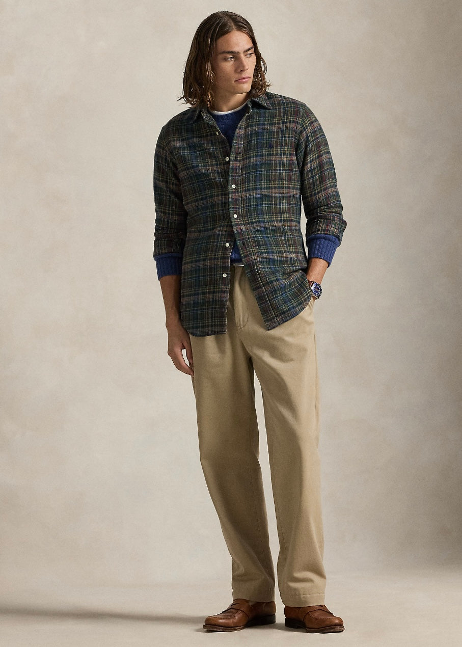 Plaid Brushed Flannel shirt Pine Navy