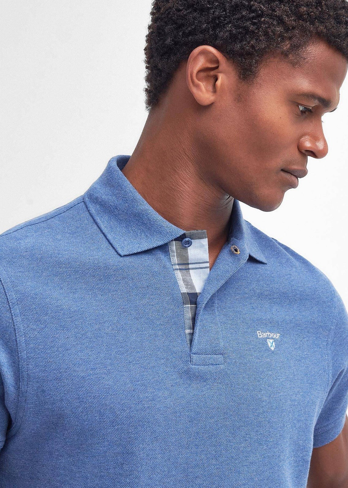 Tartan Polo Pique Dk. Chambray