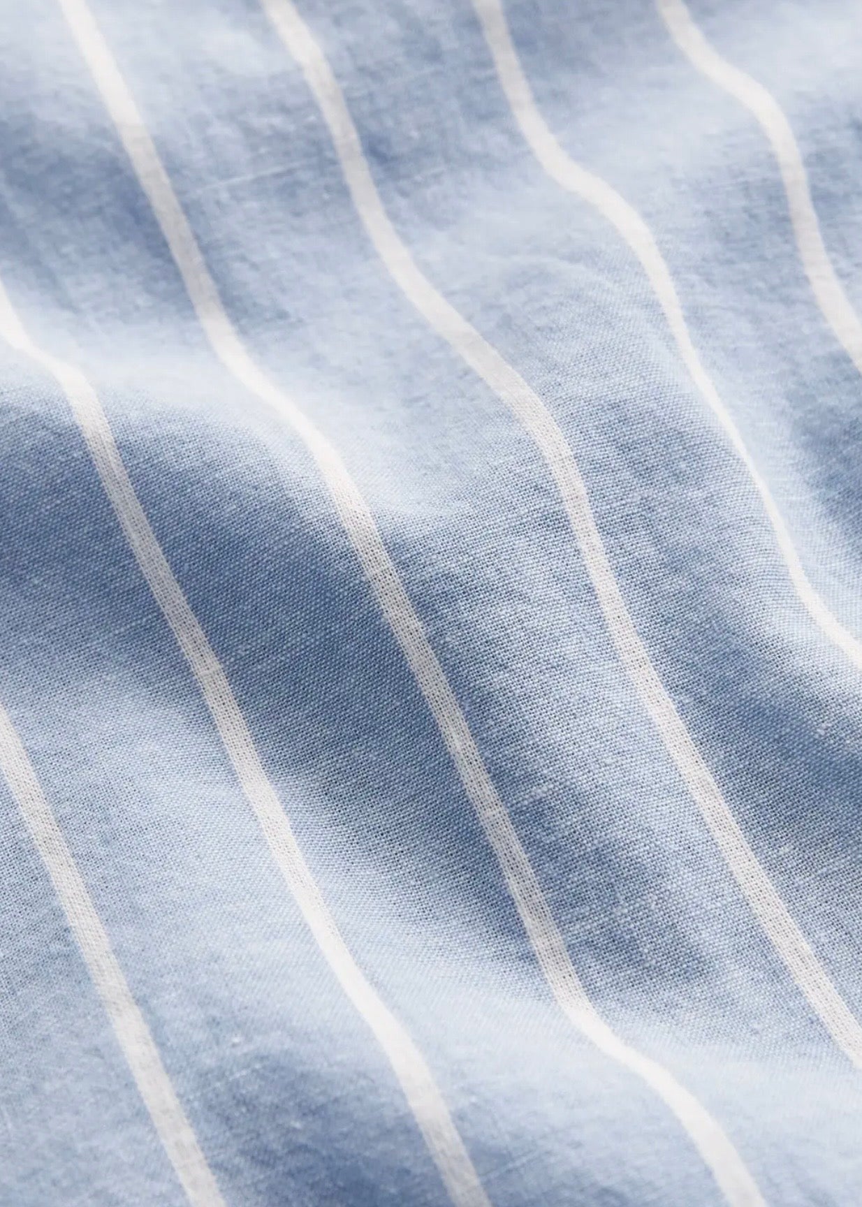 Douglas Linen Stripe Shirt Light Blue