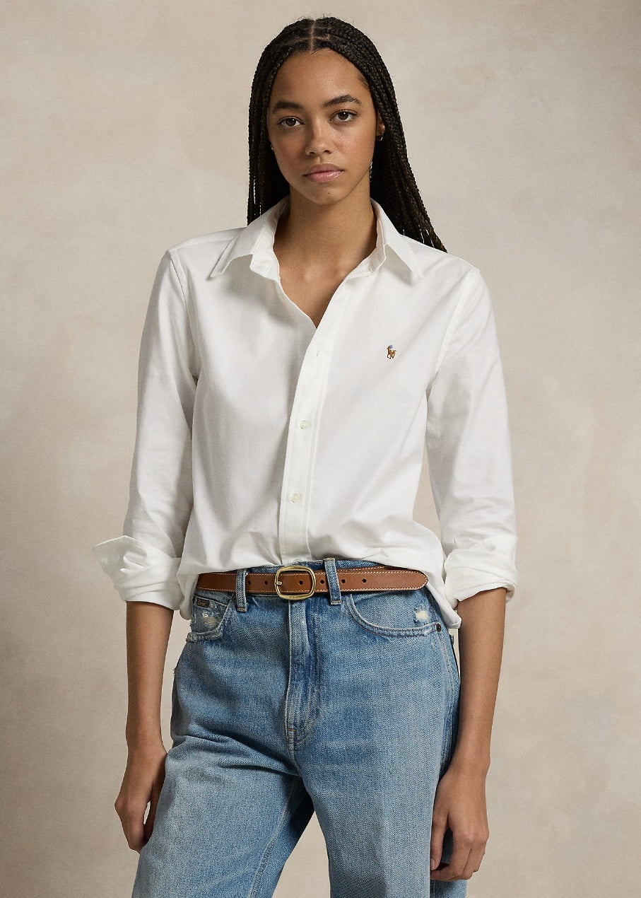 Stretch Slim Fit Oxford shirt White