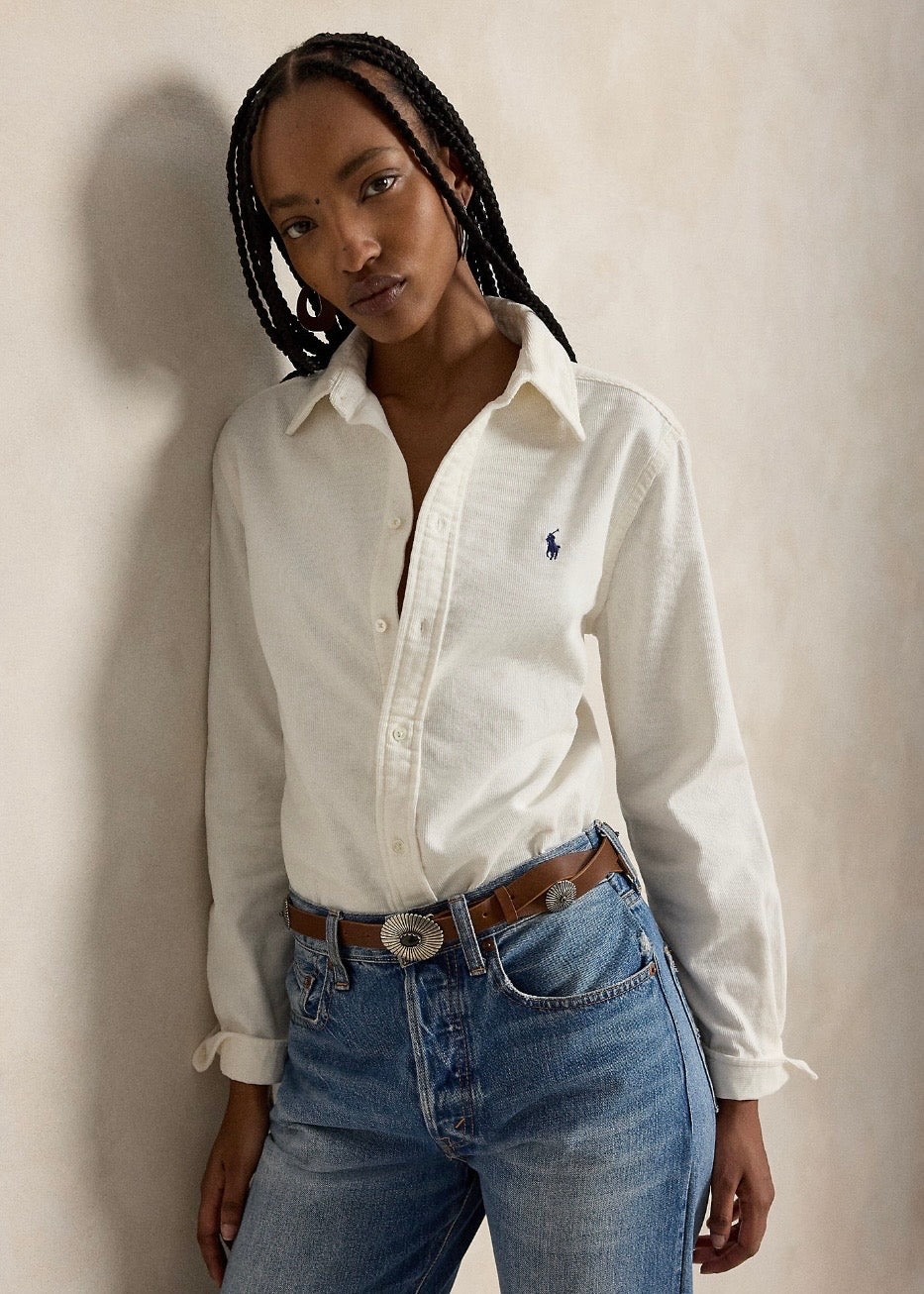 Classic Fit Corduroy Shirt Warm White