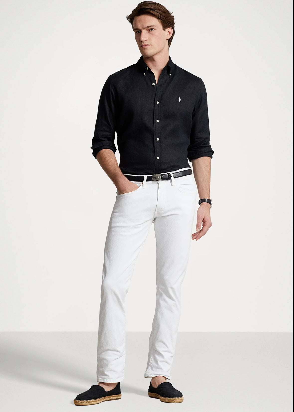 Polo Ralph Lauren Linen shirt custom fit - Black