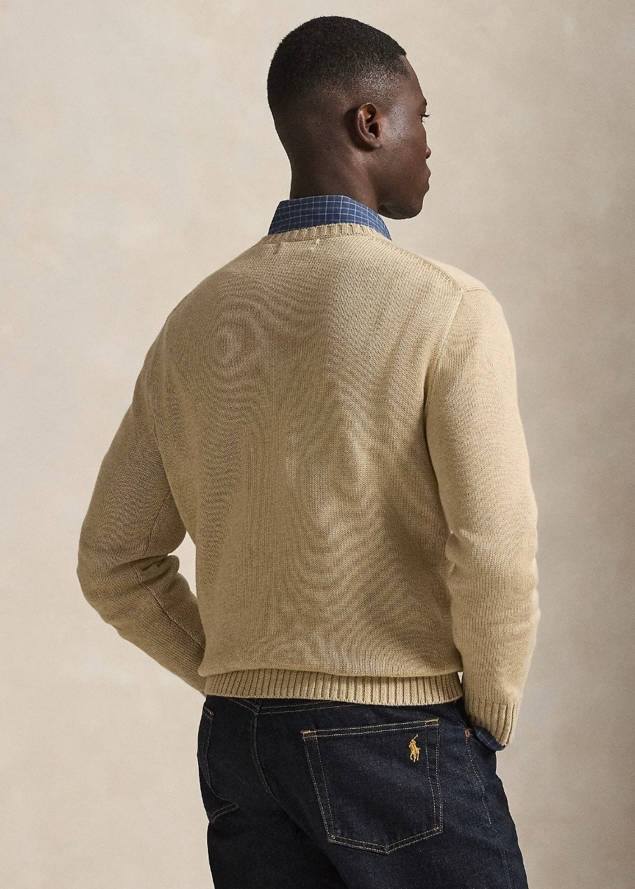 Cotton Crewneck Sweater Dune Melange
