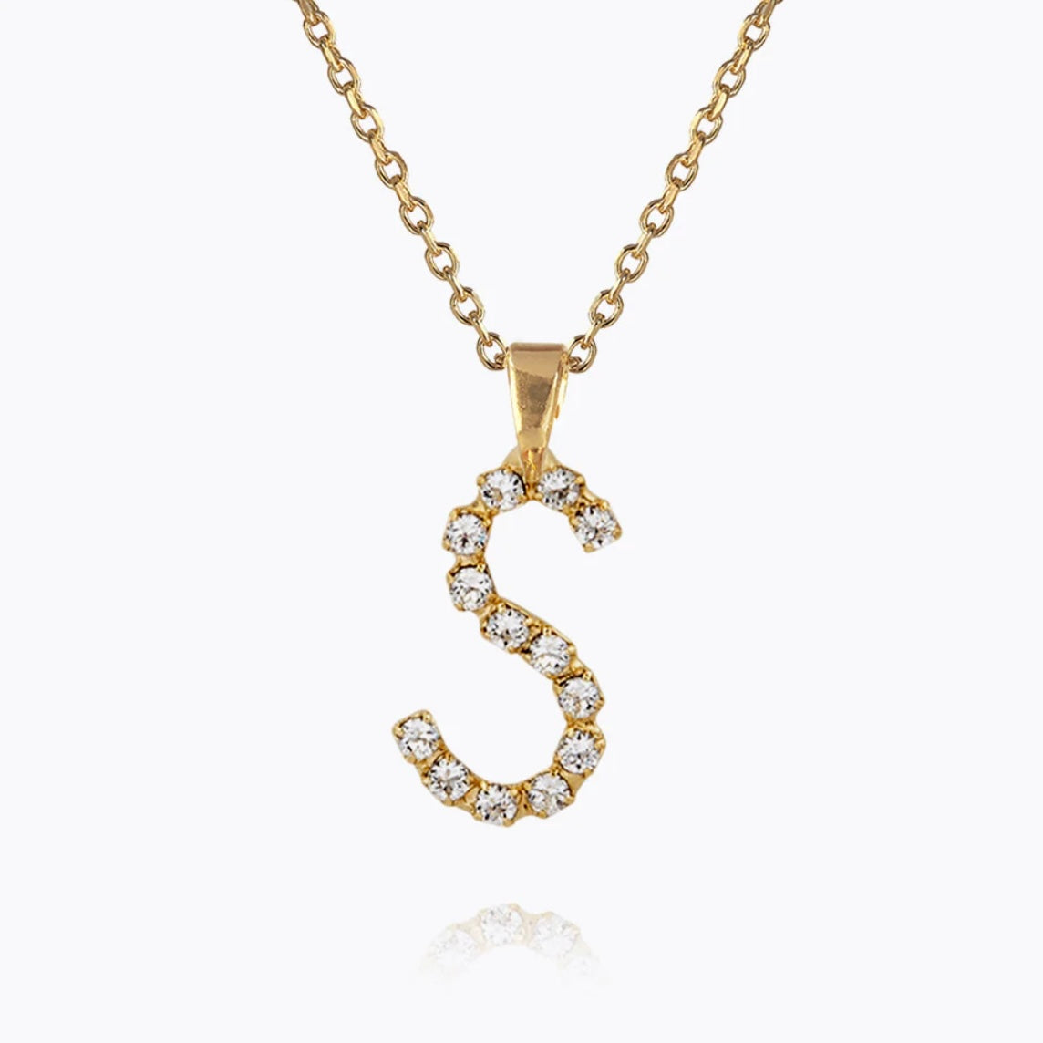 Caroline Svedbom Mini Letter necklace Gold Letter S