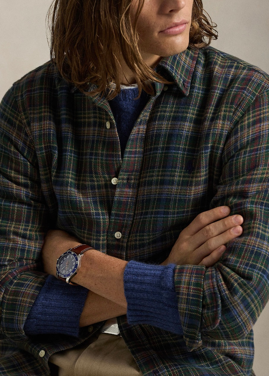 Plaid Brushed Flannel shirt Pine Navy