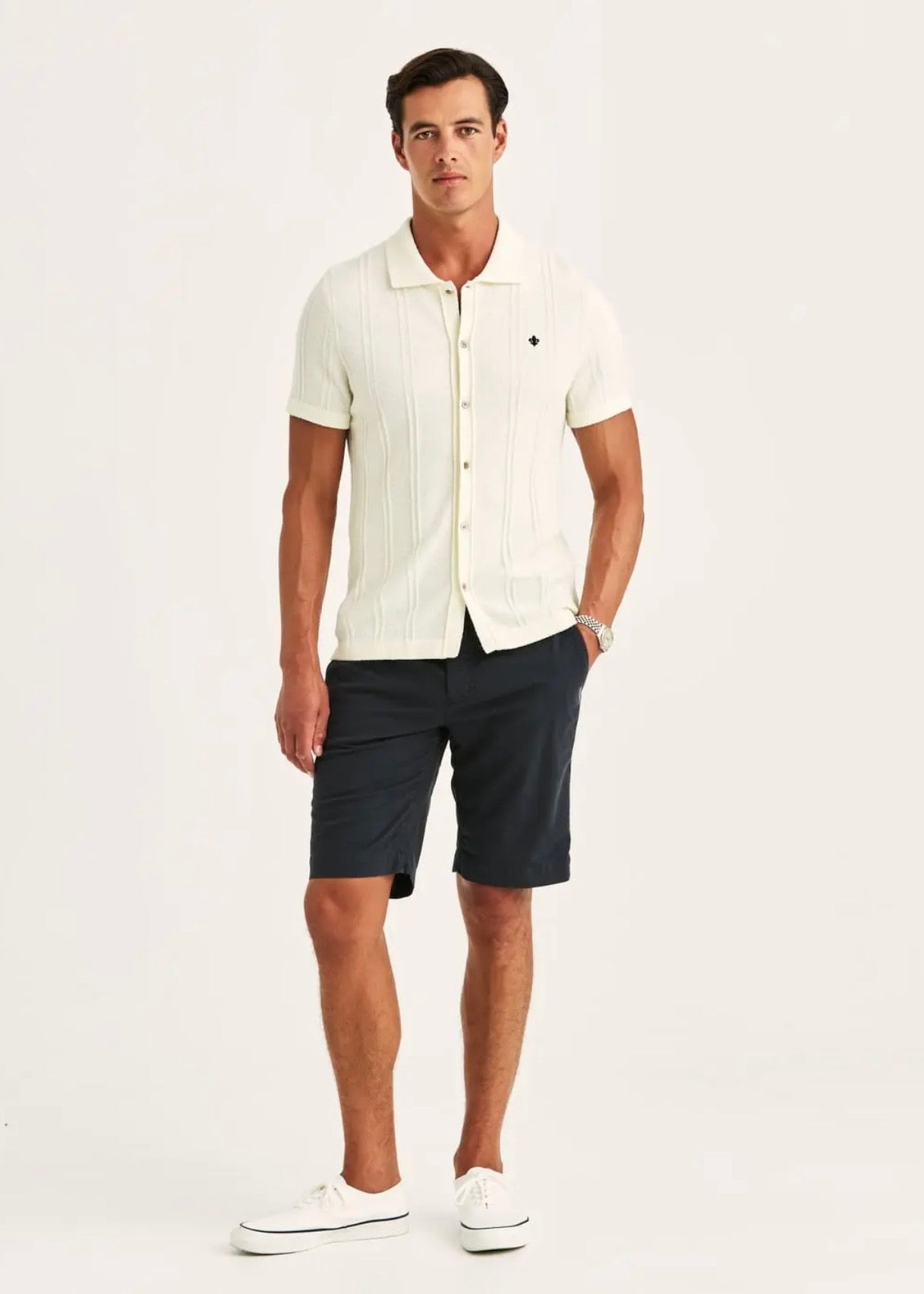 Clayton Knitted Shirt Offwhite