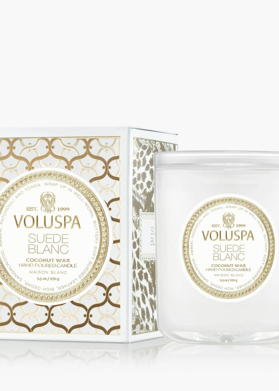 Classic Boxed Suede Blanc