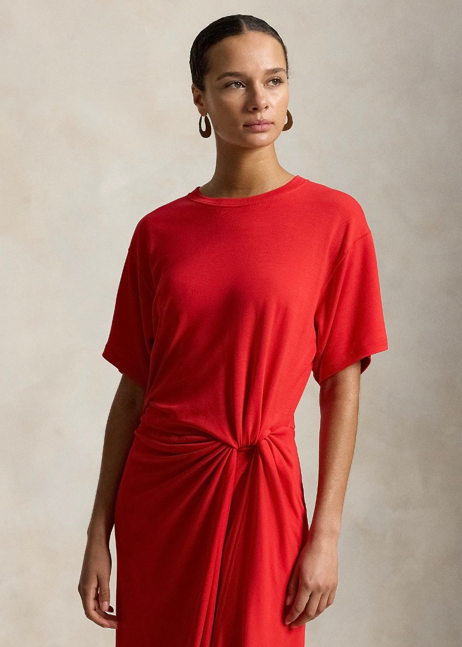 Twist Detail Tee Dress Petal Rose