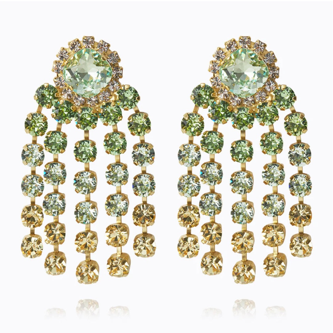 Caroline Svedbom Rafaela earrings Gold Lime Combo