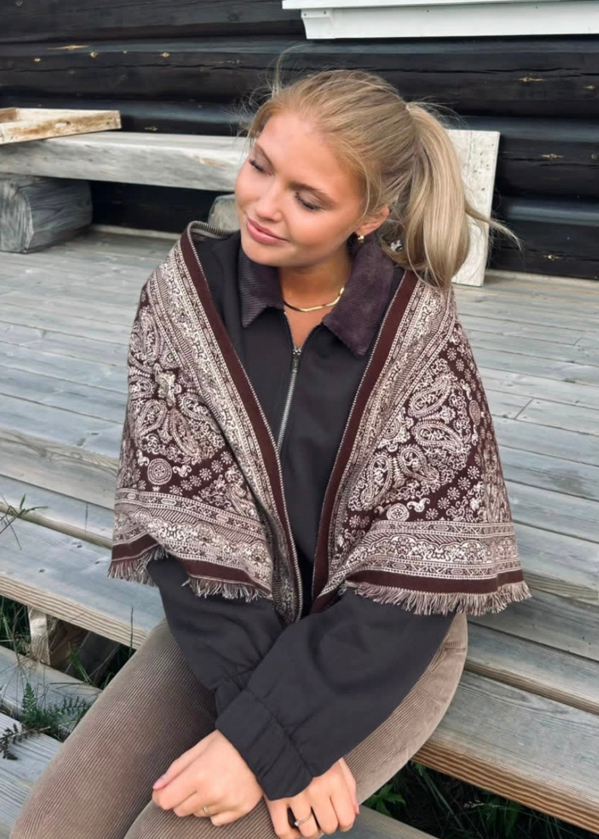 Charlene Scarf Dark Brown