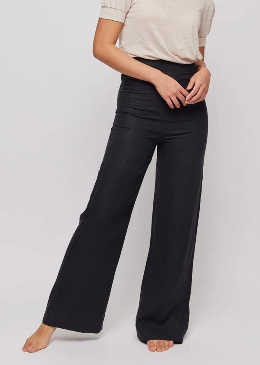 Molly Linen Pants Black