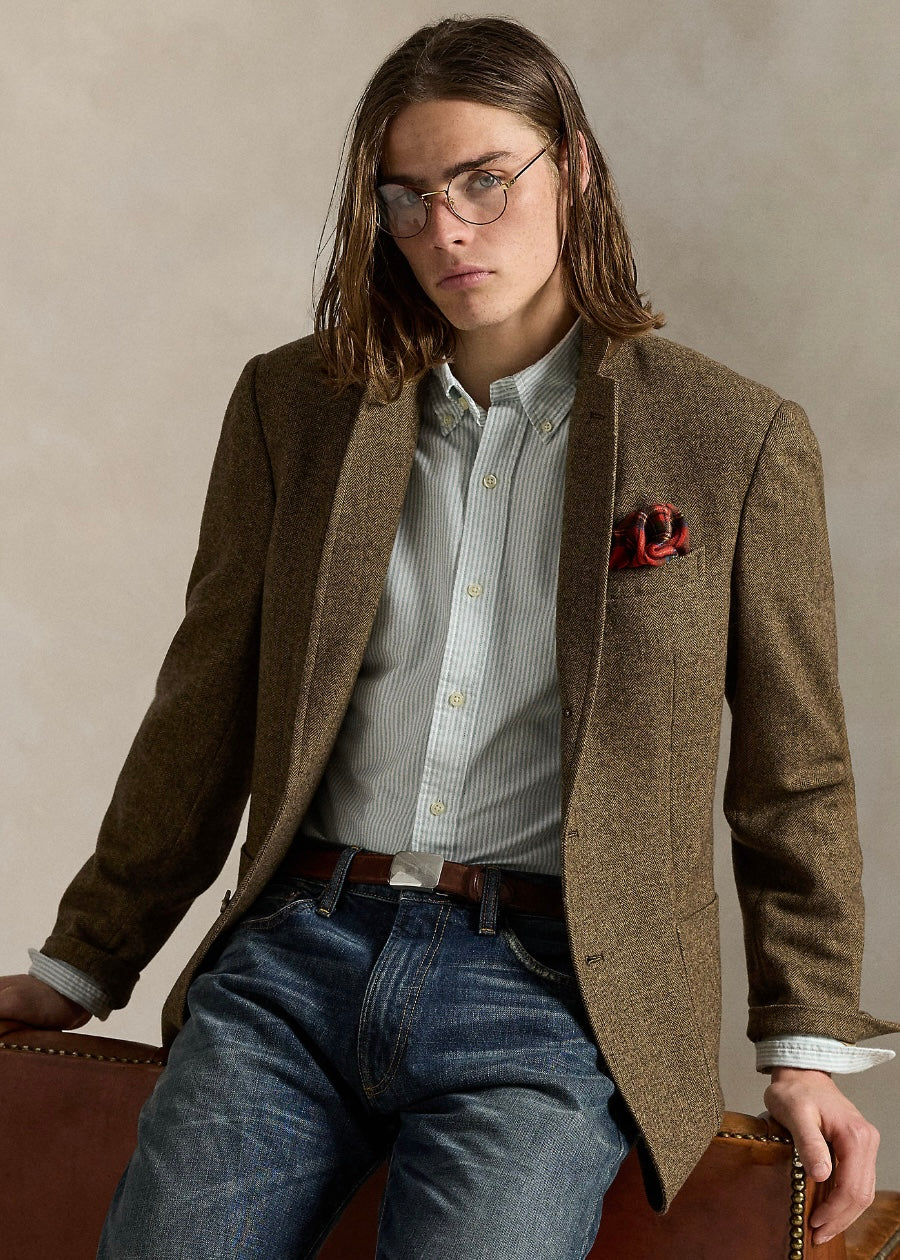 Ralph Lauren Oxford shirt custom fit - Lovat/White