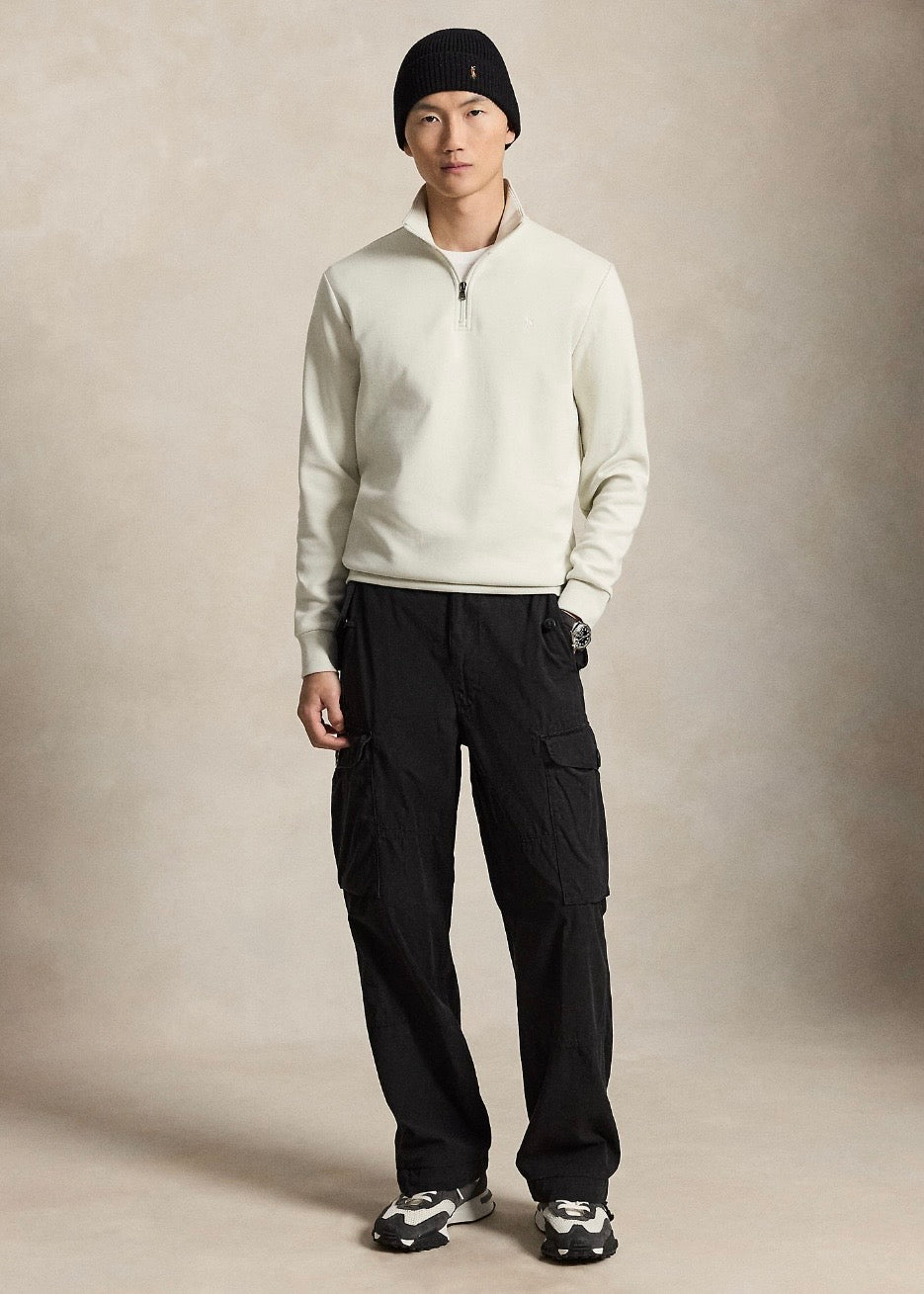 Double Knit Quarter Zip Stone Pebble