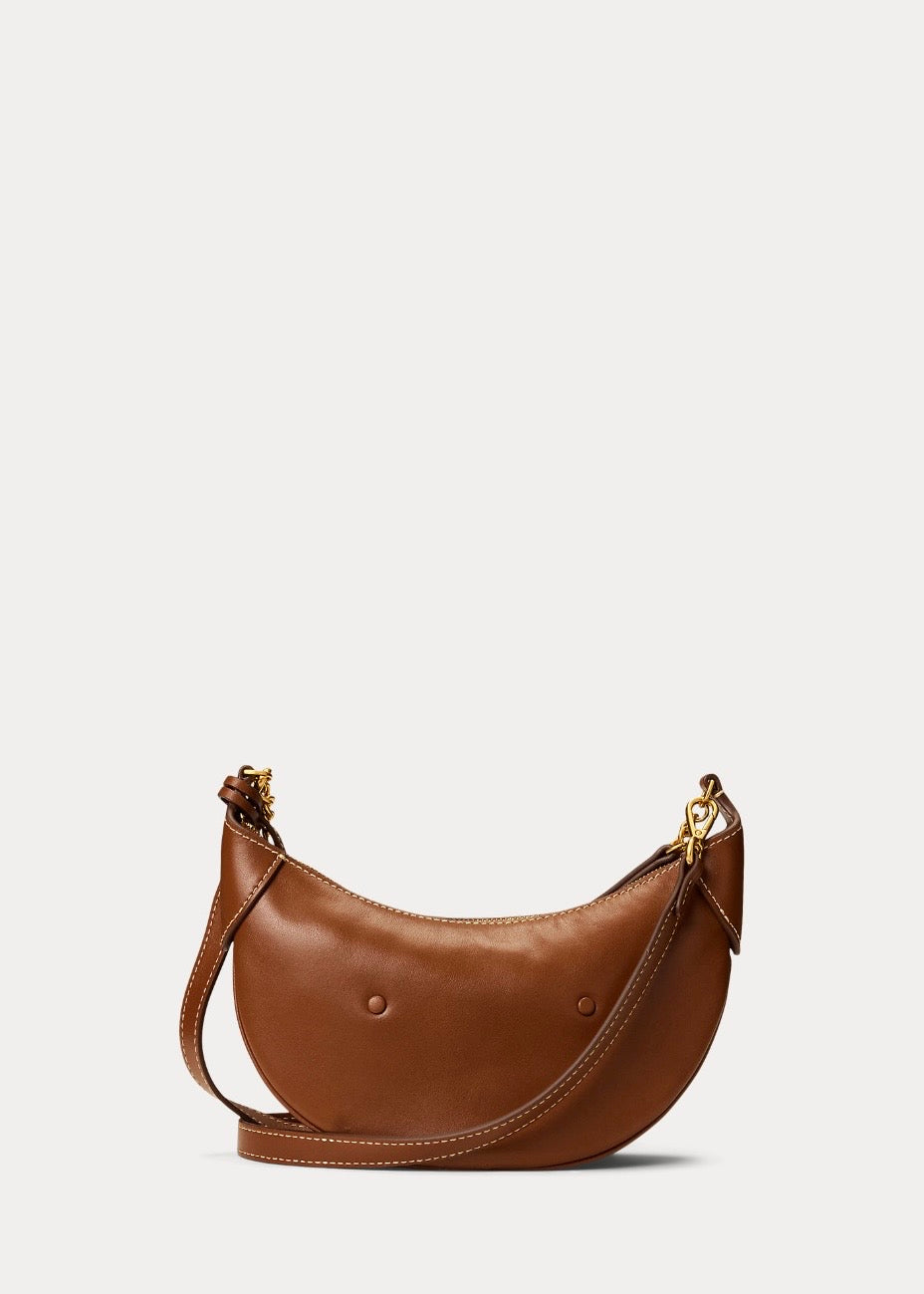 Polo ID Leather Mini Chain Bag Brown