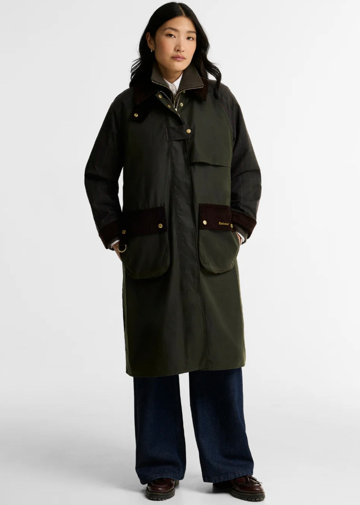 Kirklees Checked Wax Jacket Olive