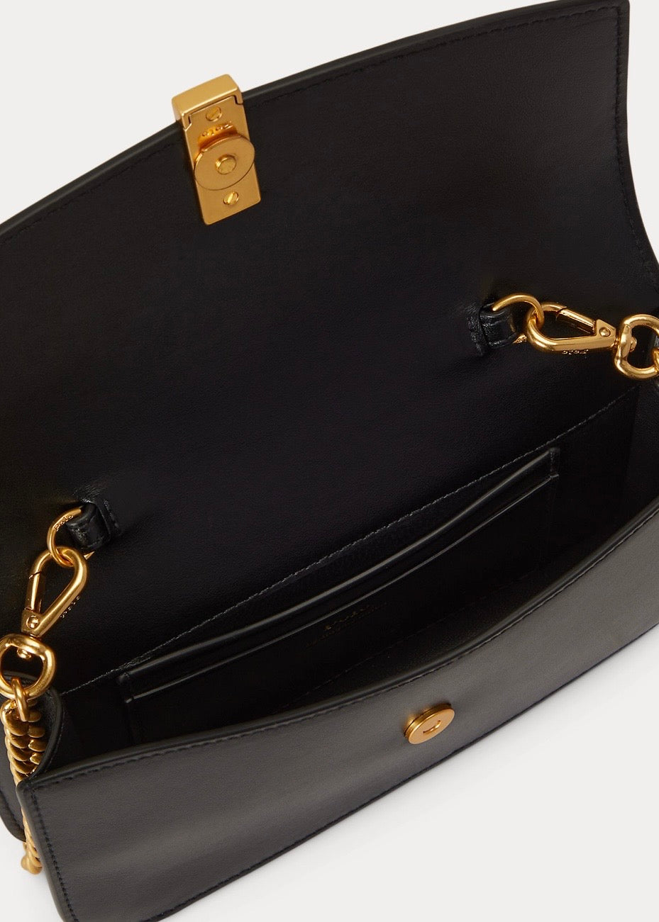 Polo ID Leather Chain Bag Black
