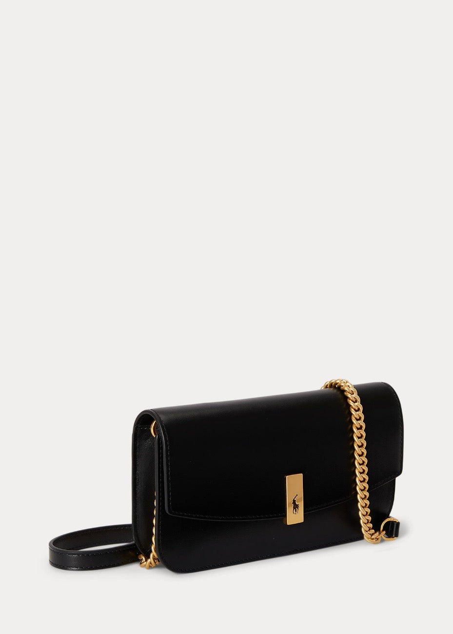 Polo ID Leather Chain Bag Black