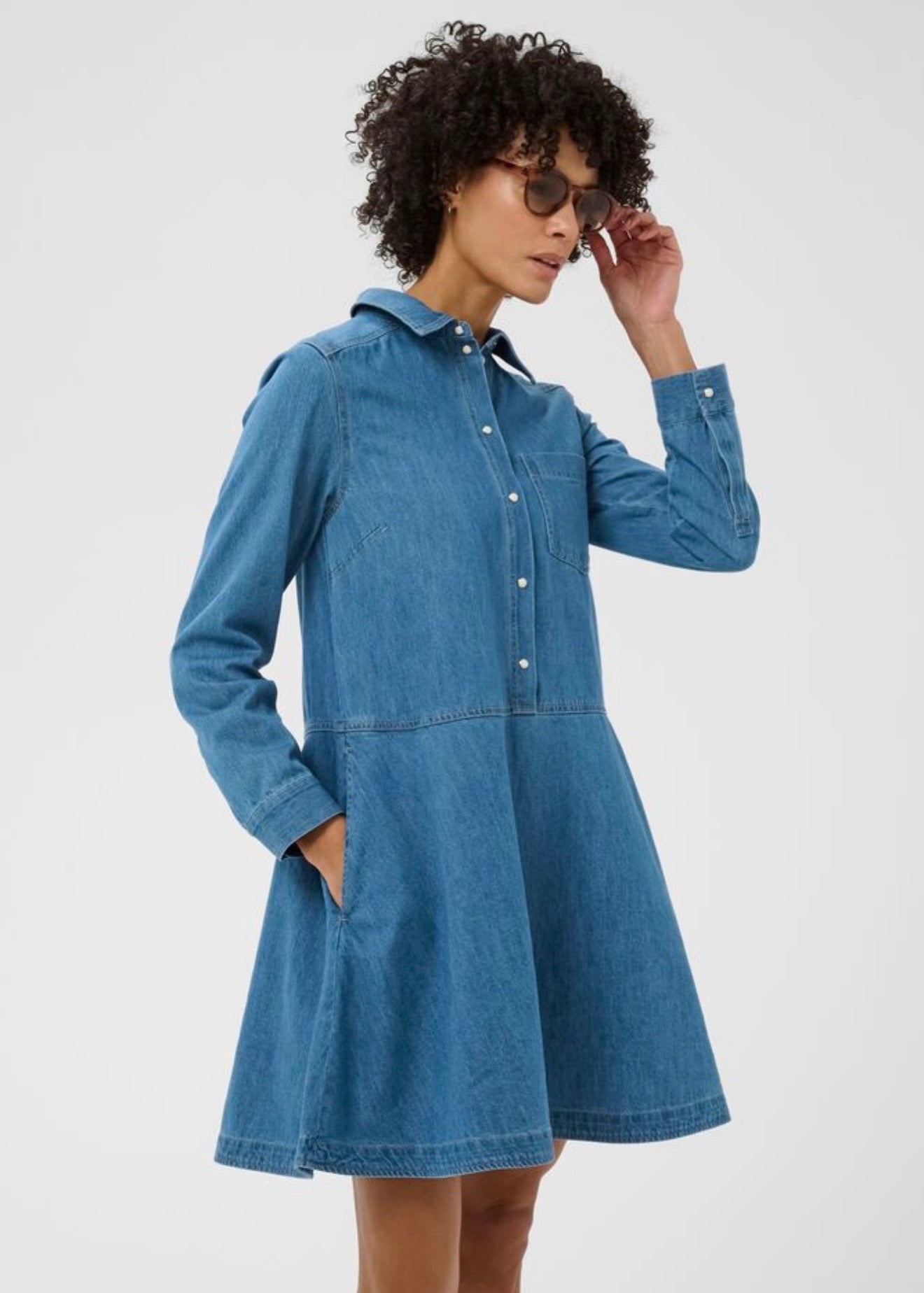 Augustine Dress Medium Blue Denim