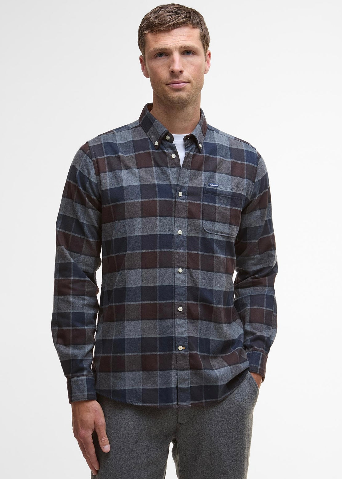 Valley Tailored Checked shirt Brown
