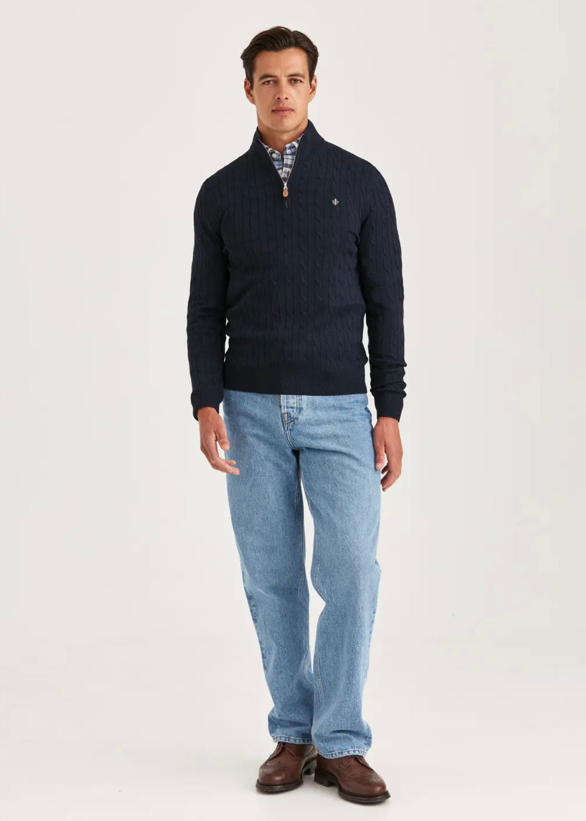 Merino Cable John Zip Navy