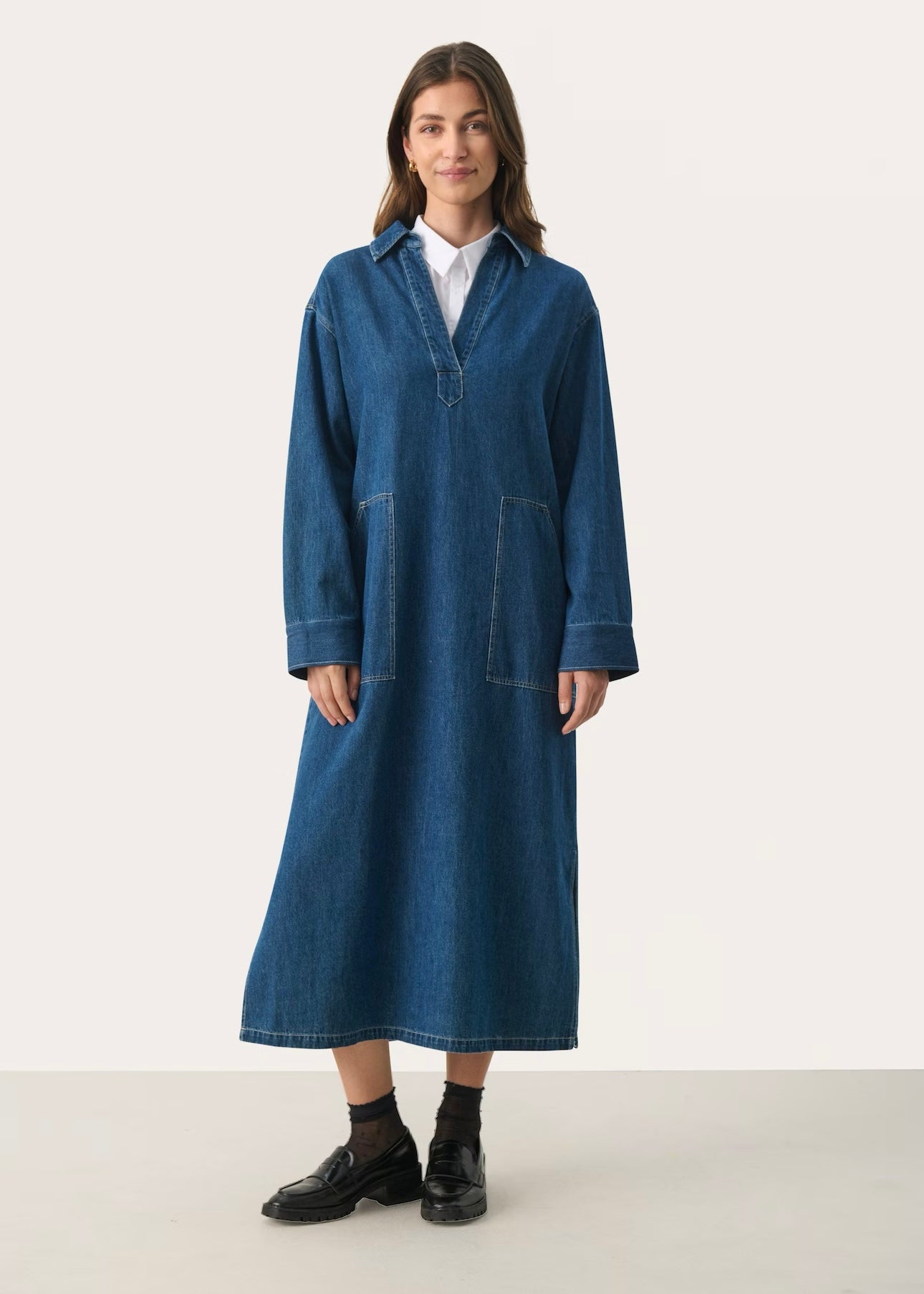 part two denim dress Part Two Maina Denim Dress, Light Blue