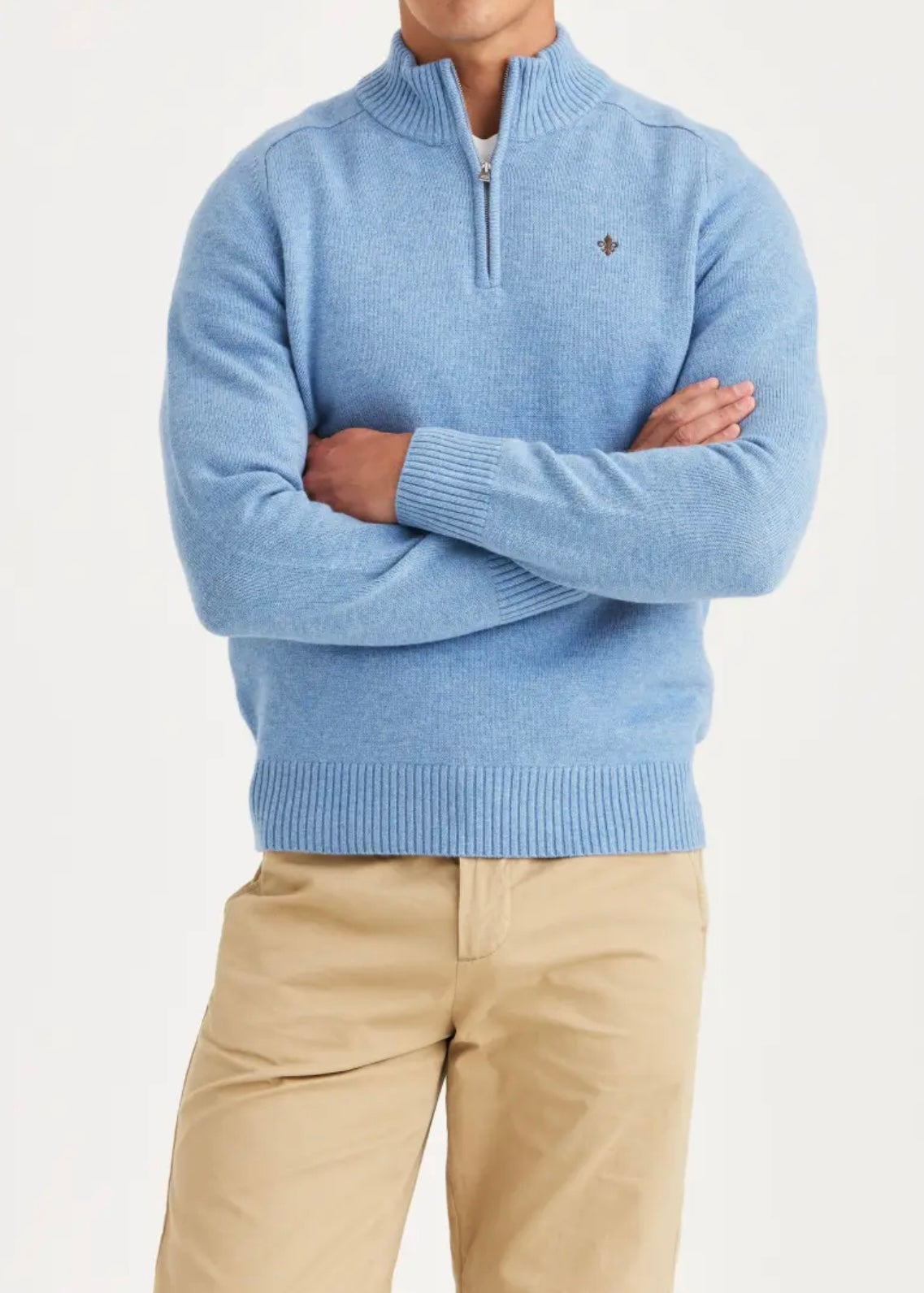 New Hertford Half Zip Light Blue