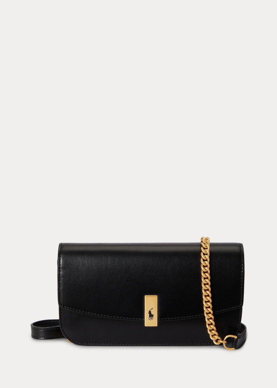 Polo ID Leather Chain Bag Black