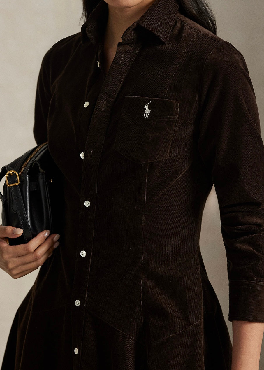 Cotton Corduroy shirtdress Dark Beech