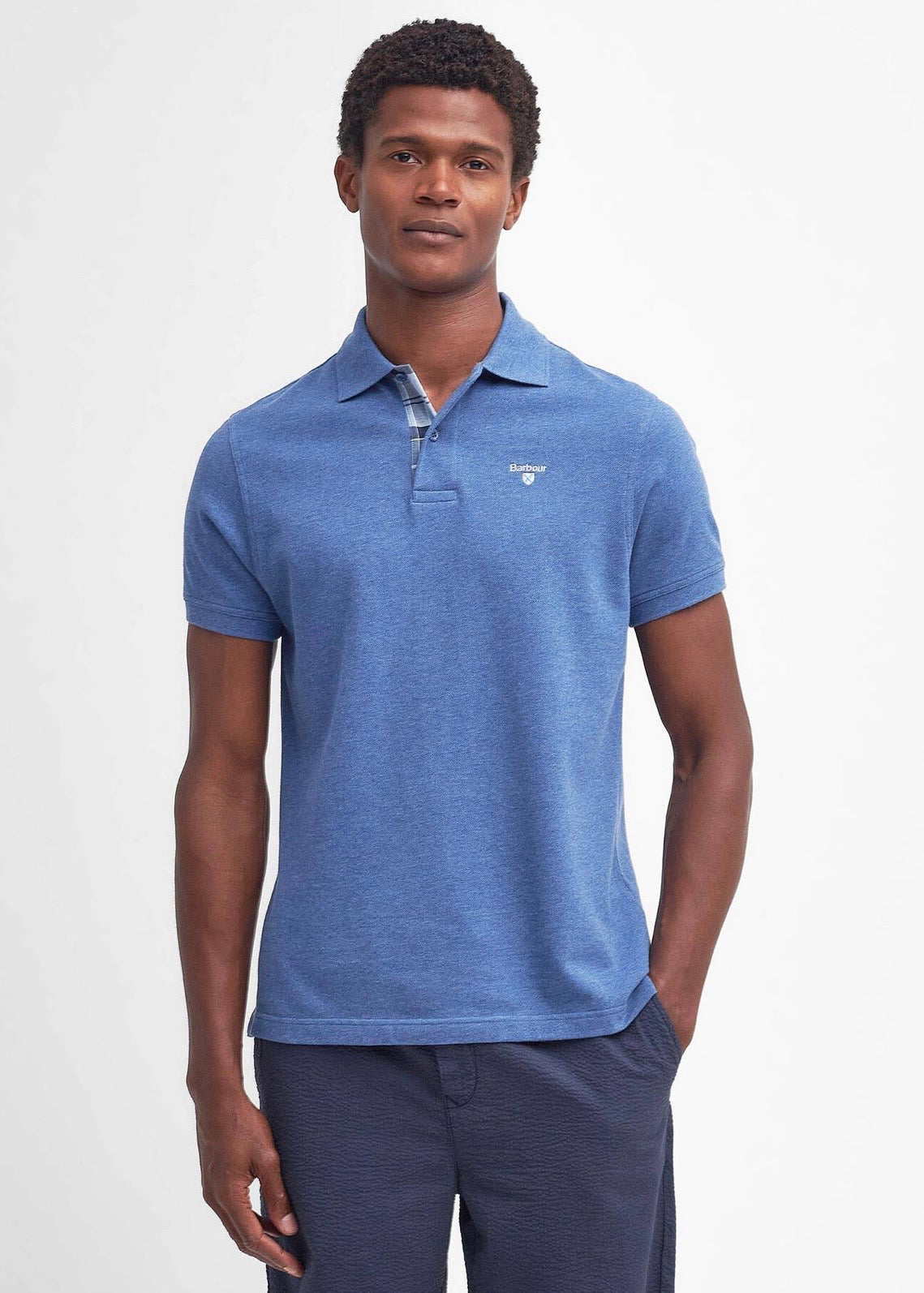 Tartan Polo Pique Dk. Chambray
