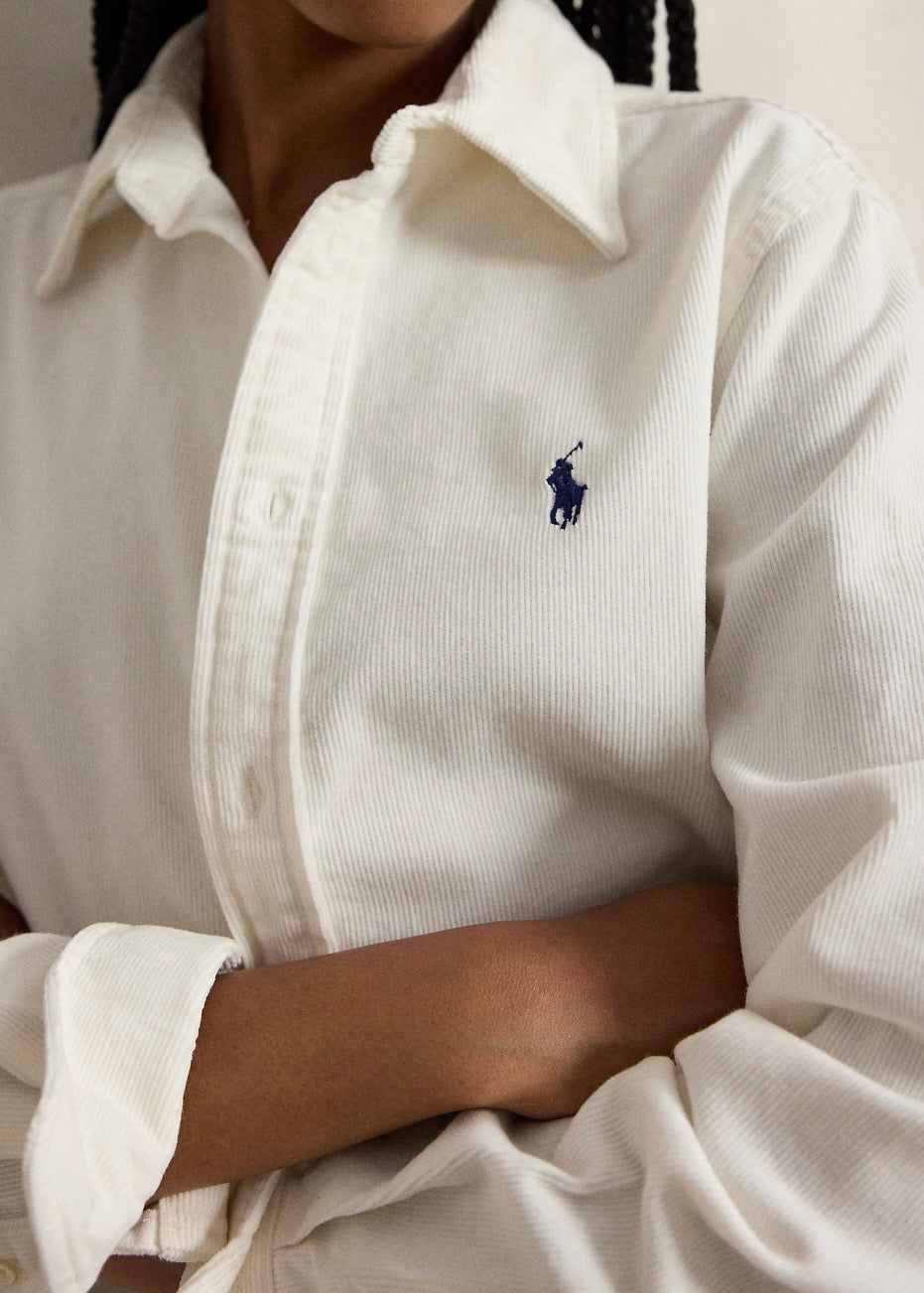 Classic Fit Corduroy Shirt Warm White