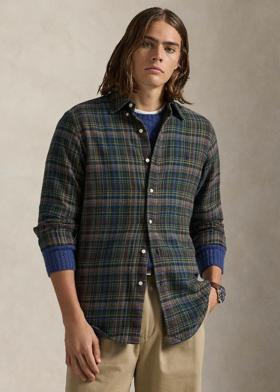 Plaid Brushed Flannel shirt Pine Navy