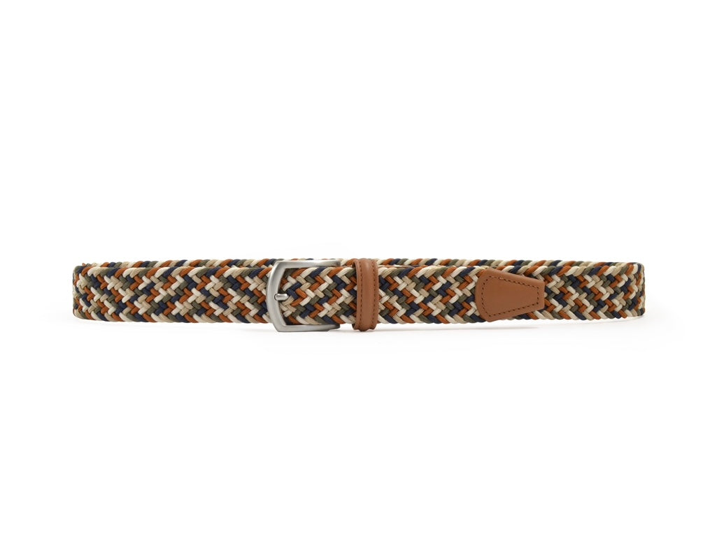 Elastic Belt Multi Offwhite/Orange