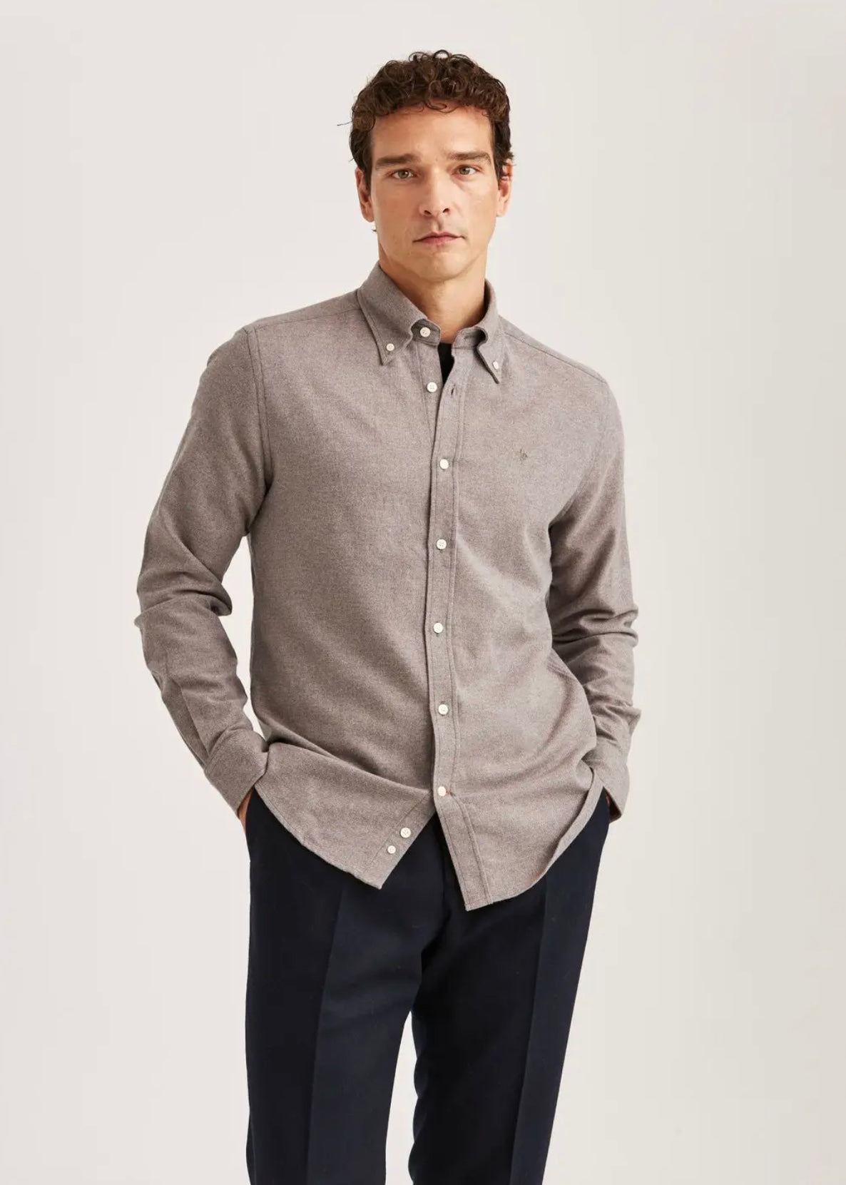 Twill Flannel shirt Brown