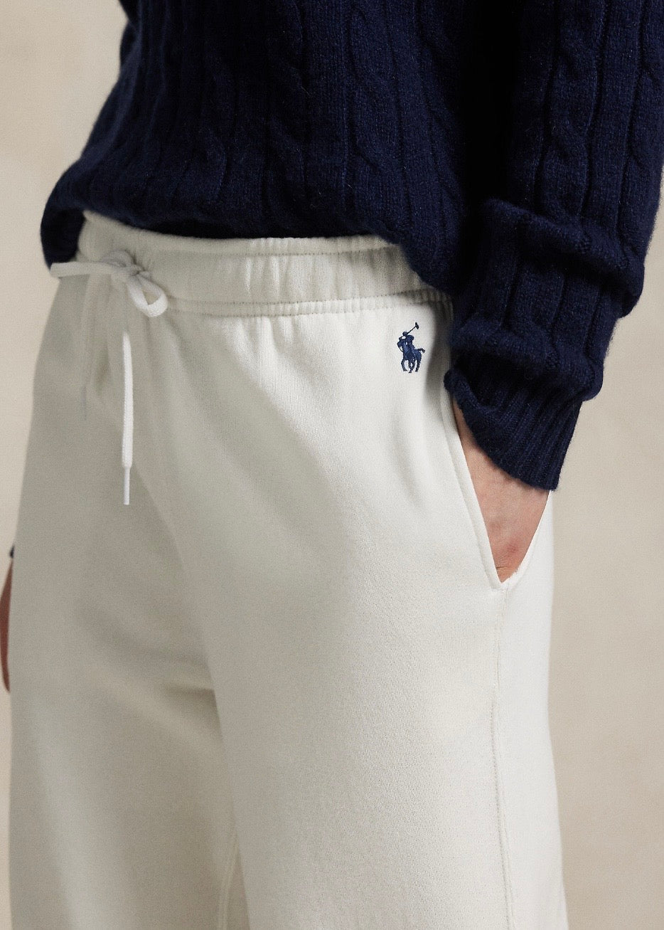 Fleece Wide Sweatpants White