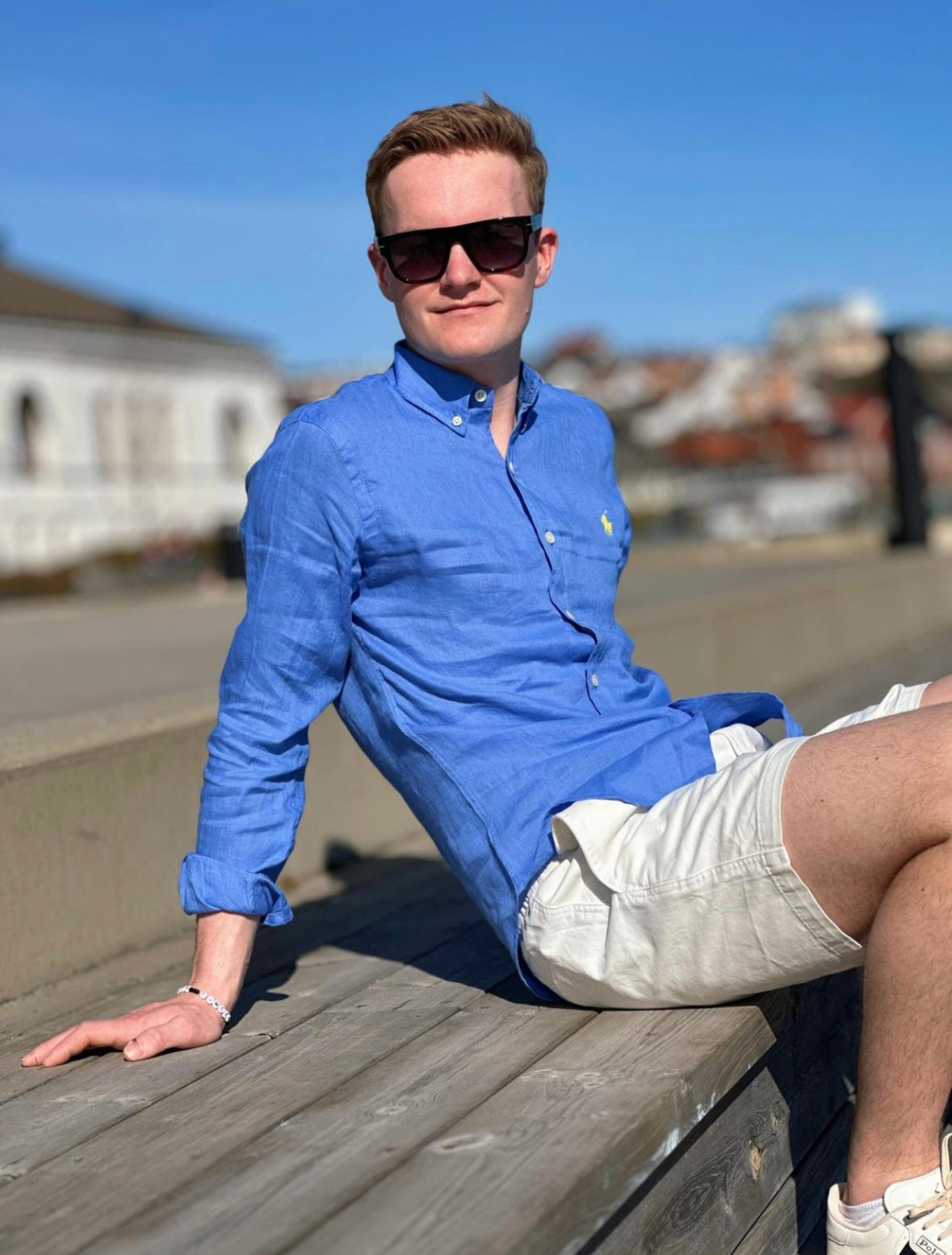 Polo Ralph Lauren Linen shirt custom fit - Harbor Island Blue