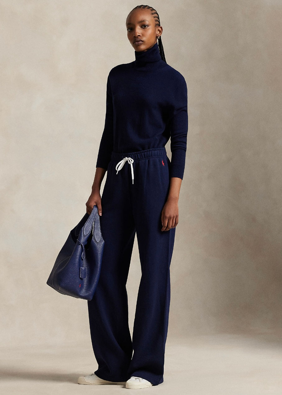 Fleece Wide Sweatpants Cruise Navy