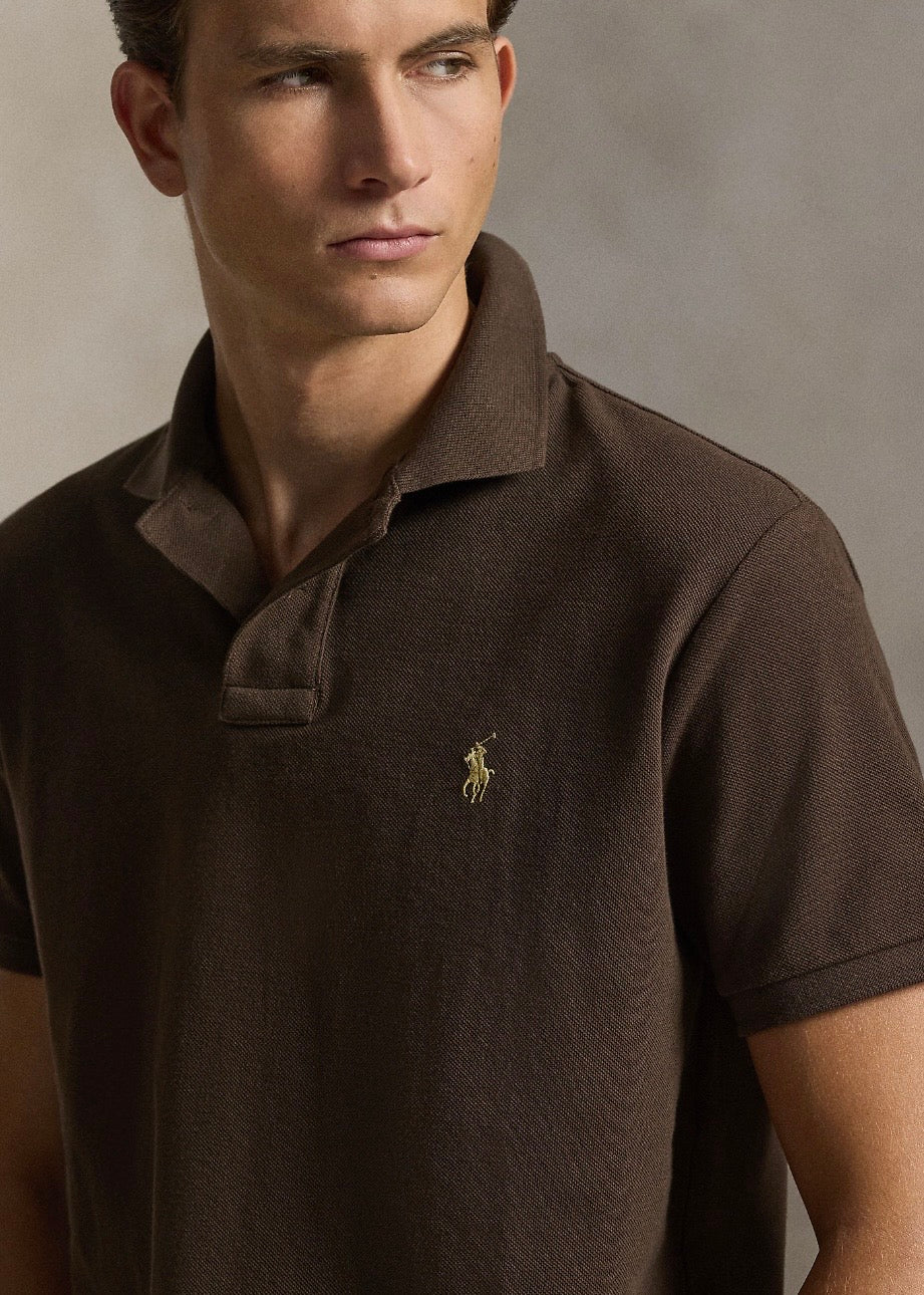 Mesh Polo Shirt Nutmeg Brown