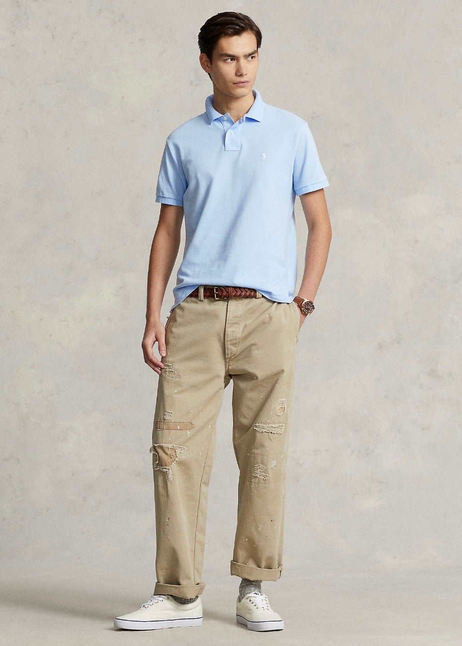 Mesh Polo Shirt Office Blue