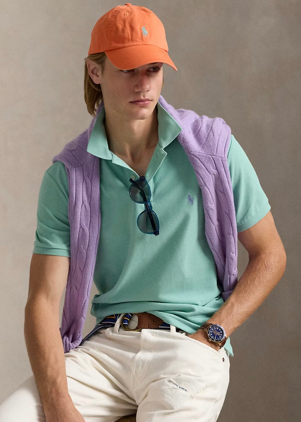 Mesh Polo Shirt Celadon