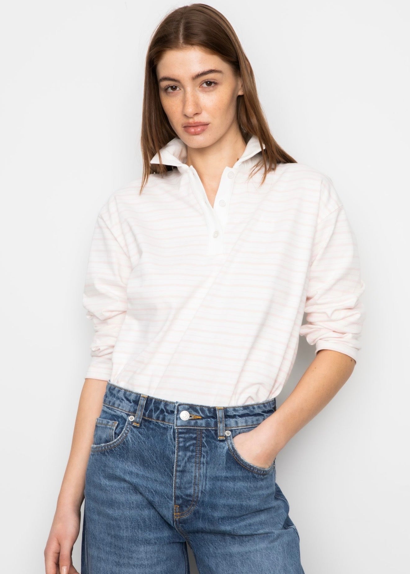 Elmer Polo Shirt Light Pink Stripe