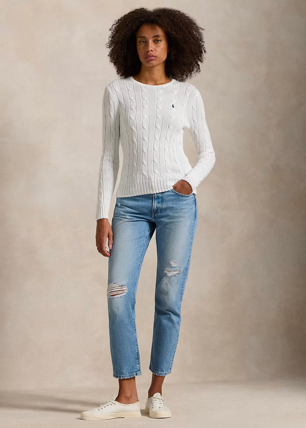 Polo Ralph Lauren Cotton Cable sweater - White