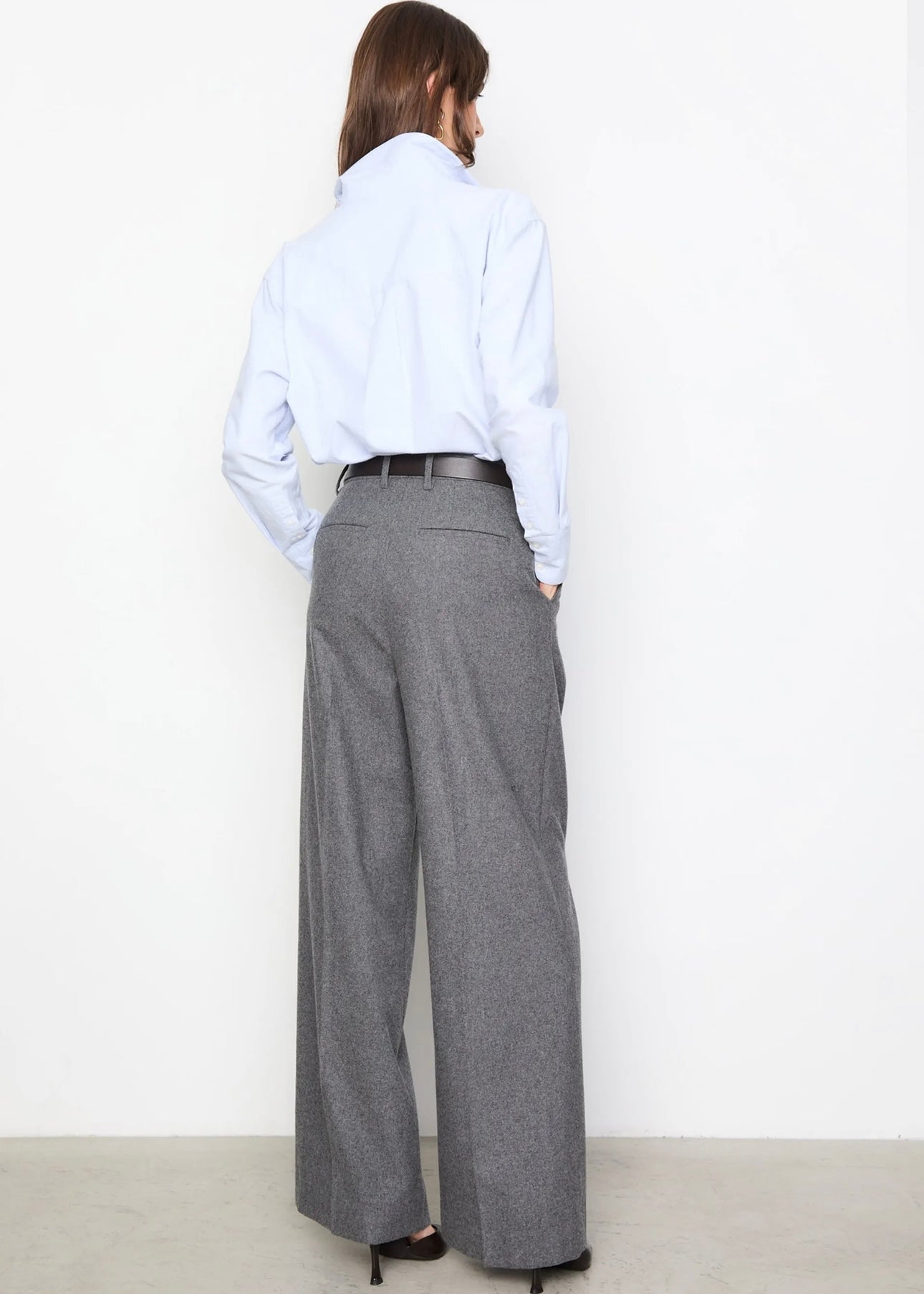 Ava Flannel trouser Grey Melange