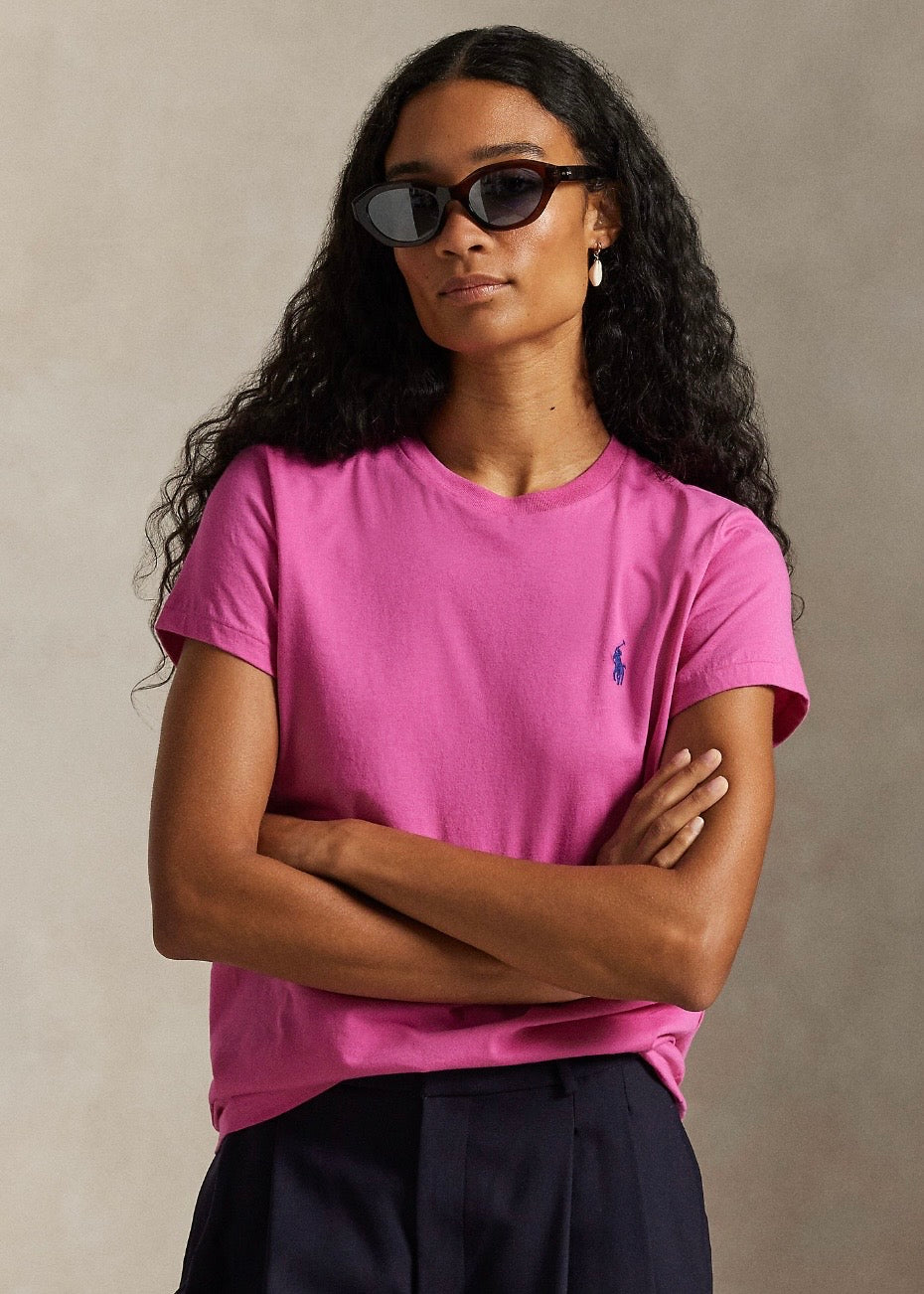 Cotton Jersey Tee Accent Pink