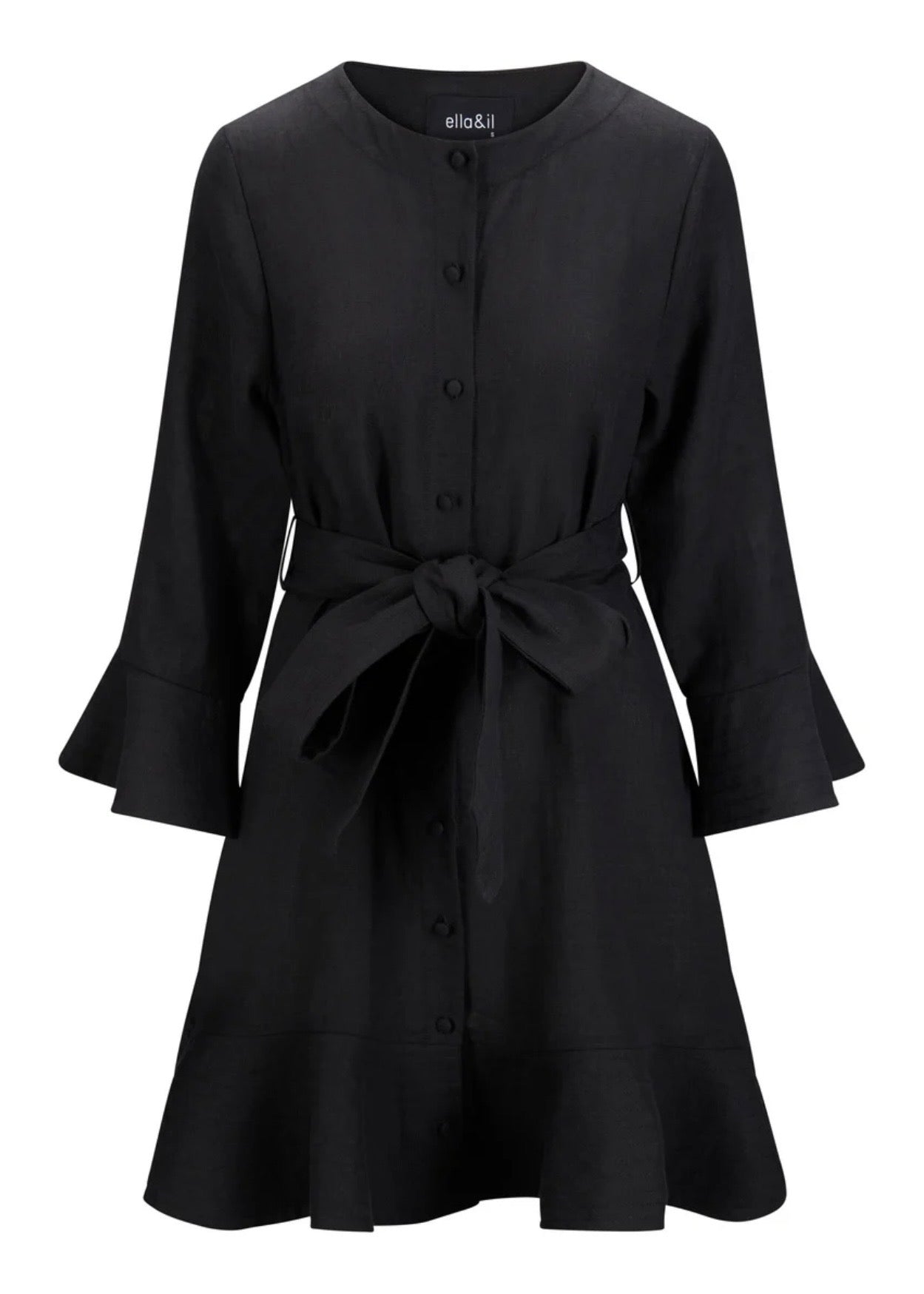 Gabrielle Linen Dress Black